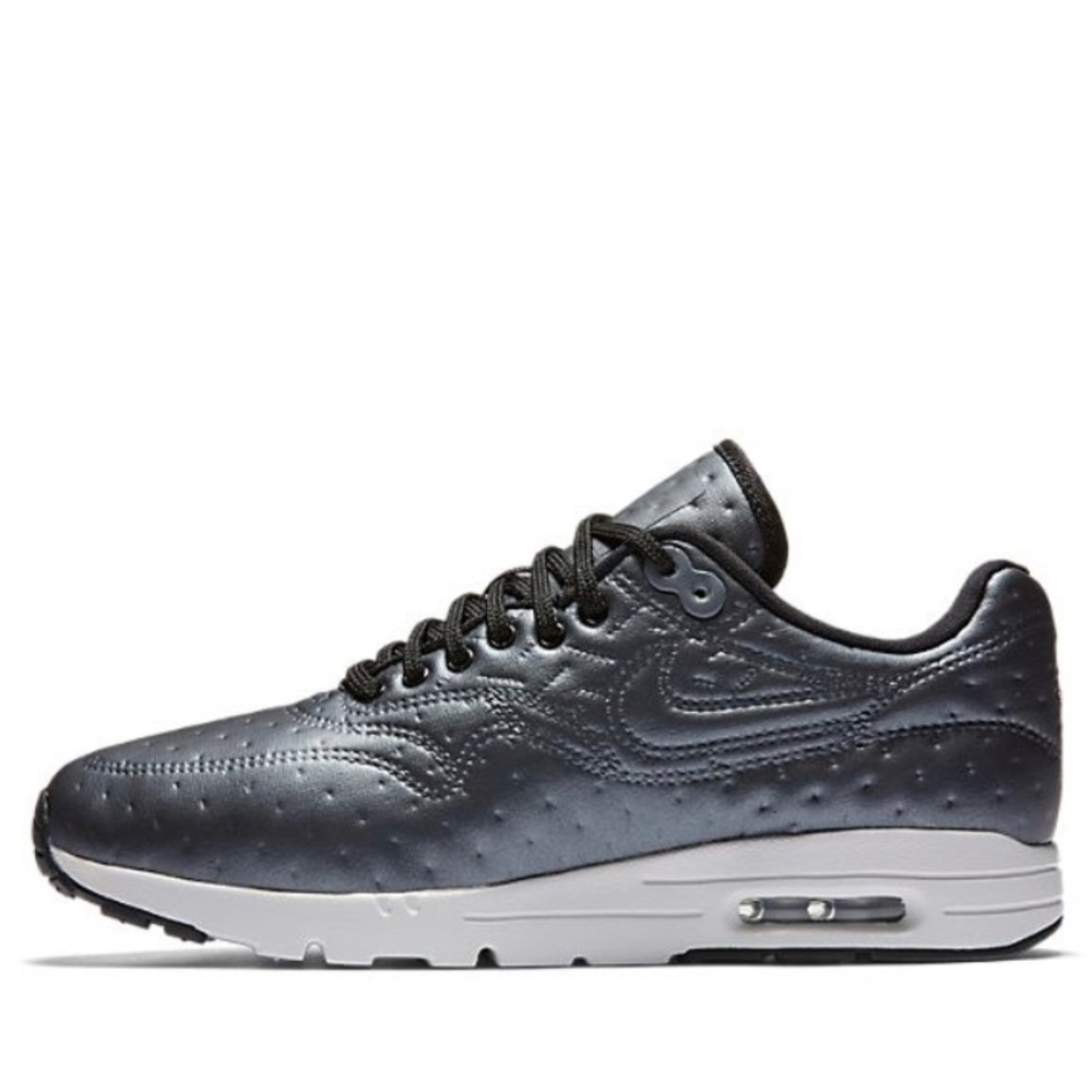 Nike Air Max 1 Ultra Sneakers Size 8 Shoes Premium Jacquard Silver Metallic Gray